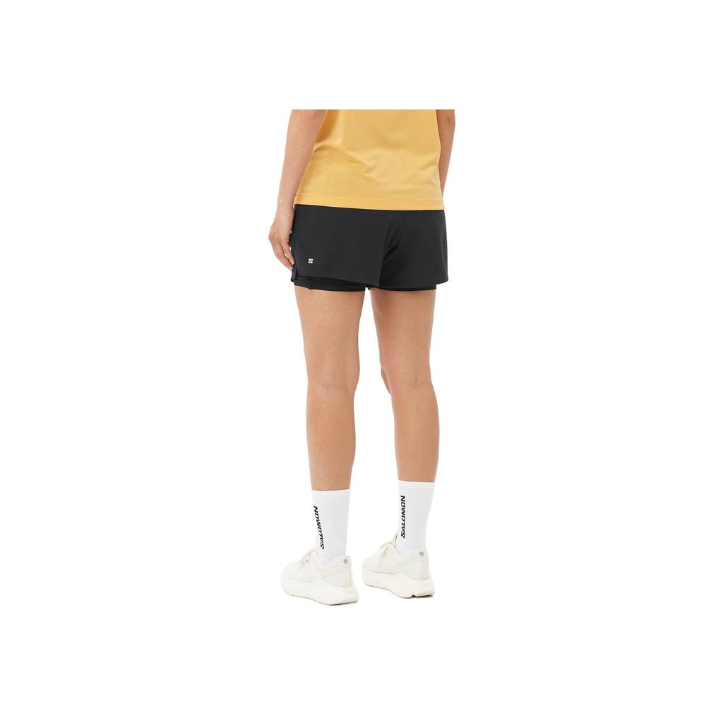 Salomon Shkout Core 2 In 1 Soft Comfortable Breathable Sports Shorts Women shorts Black C24523