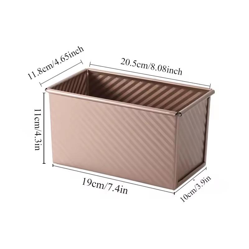 

1pcs Rectangle Loaf Pan with Lid Non-Stick Bread Baking Pan Carbon Steel Corrugated Toast Box Toast Mold for Oven Baking Tools
