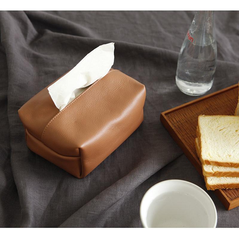 

Portable Tissue Case with Zipper Closure Soft PU Leather Tissue Dispenser S коричневый