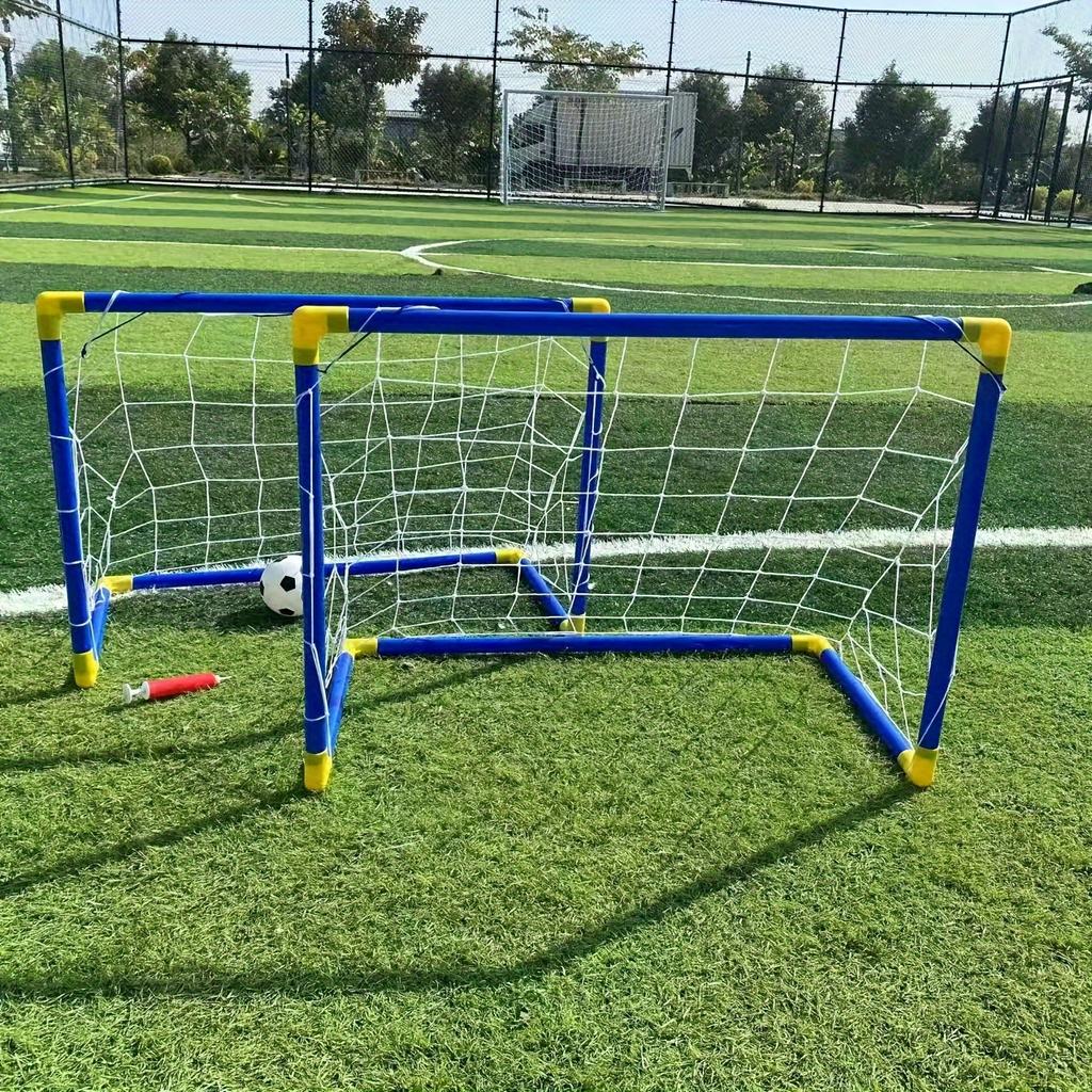 Monterat Fällbart Fotbollsmål Set, Bärbar Sportleksak, Lämplig för Inomhus/utomhusaktiviteter, Barnpresent Fotboll