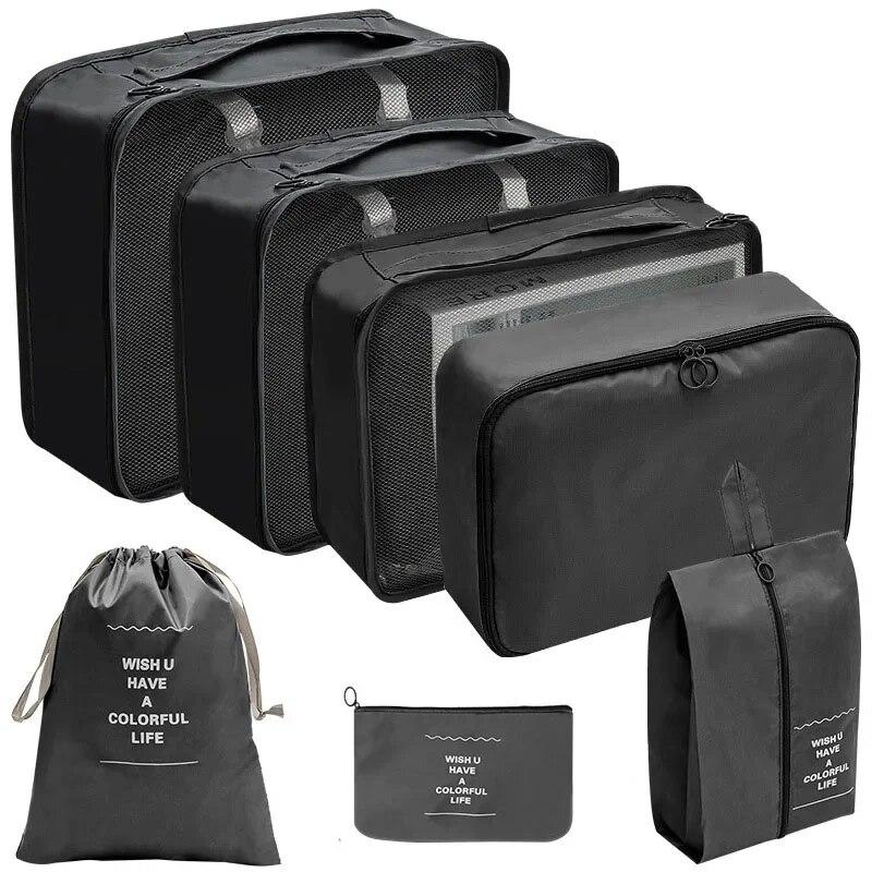 Travel Clothes Storage Bag for Woman Man Portable Packing Cubes Suitcases Organizer Set