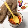 JCD 1pc Soft Silicone Food Grade Long Handled Heat-Resistant Soup Spoon For Stirring Eating Cooking Tableware Accessories