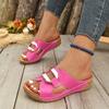 Summer Wedges Women Slippers Outdoor Fish Mouth Platform Sandals Big Size Comfortable Anti-slip Slip on Women Shoes Slides Women