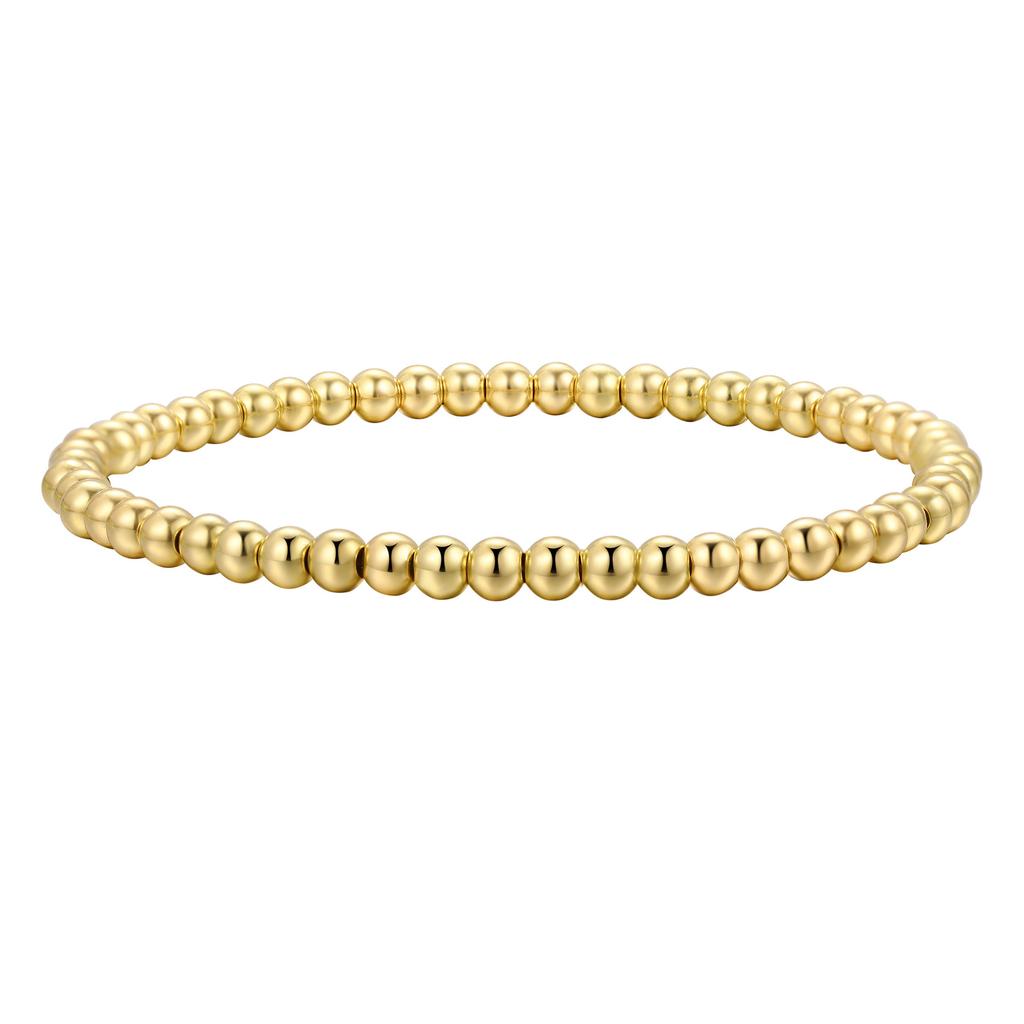 Hot-selling Bracelet Simple Round Bead Bracelet Gold Retro American CCB Elastic Beaded Bracelet