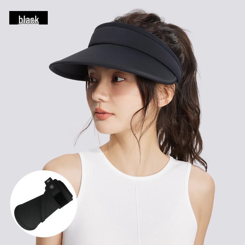 zauo Foldable Empty Top Wide Brim Sun Visor for Women