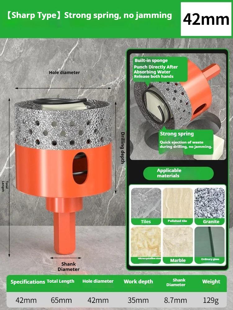 BAOLIAN Automatic Discharge of Waste Material Hole Saw Hexagonal Shank Brazed Dry Ceramic Tile Diamond Drill Bit