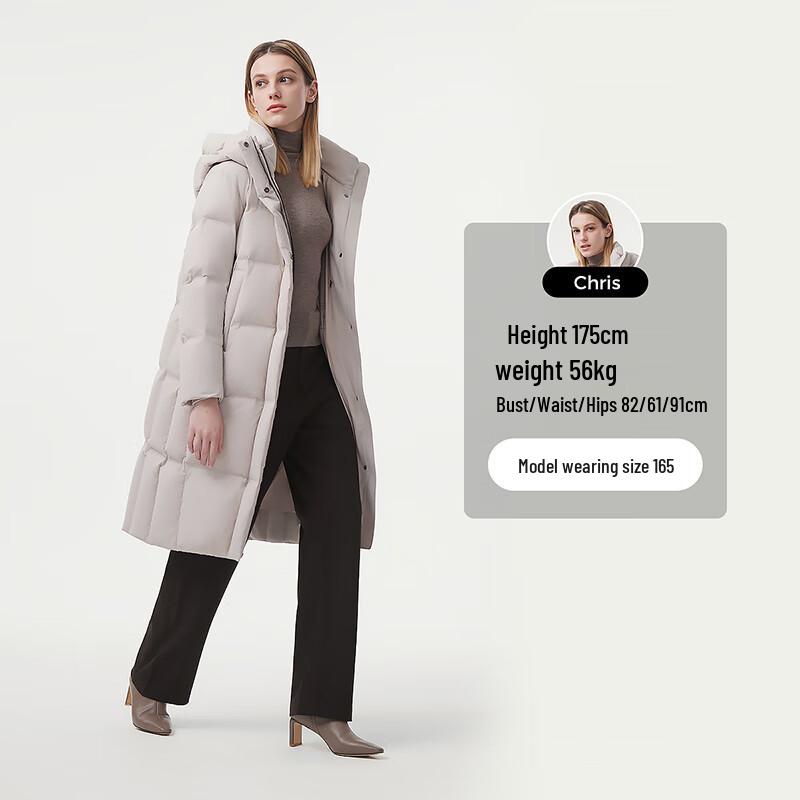 Tanboer Women's Mid-length Hooded Winter Goose Down Jacket 520796A