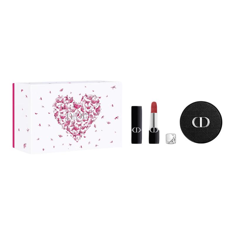 

DIOR Lipstick Embroidered Cannage Pattern Cushion Intense Blue Gold Makeup Set Pink Butterfly Limited Gift Box Makeup Silky Smooth Natural Fit синий
