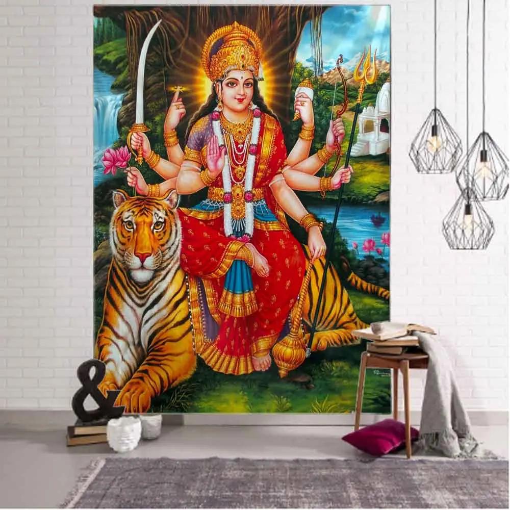 Lakshmi Deity Tapestry 2D Flat Print Prosperous Home Decor Bedroom Living Room Tapestry Charming Functional Sacred Lively Hindu