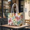 Cute Floral Butterfly Strawberry Fashion Casual Large Tote Bag For Women Daily Use Lightweight Stylish Shoulder Bag