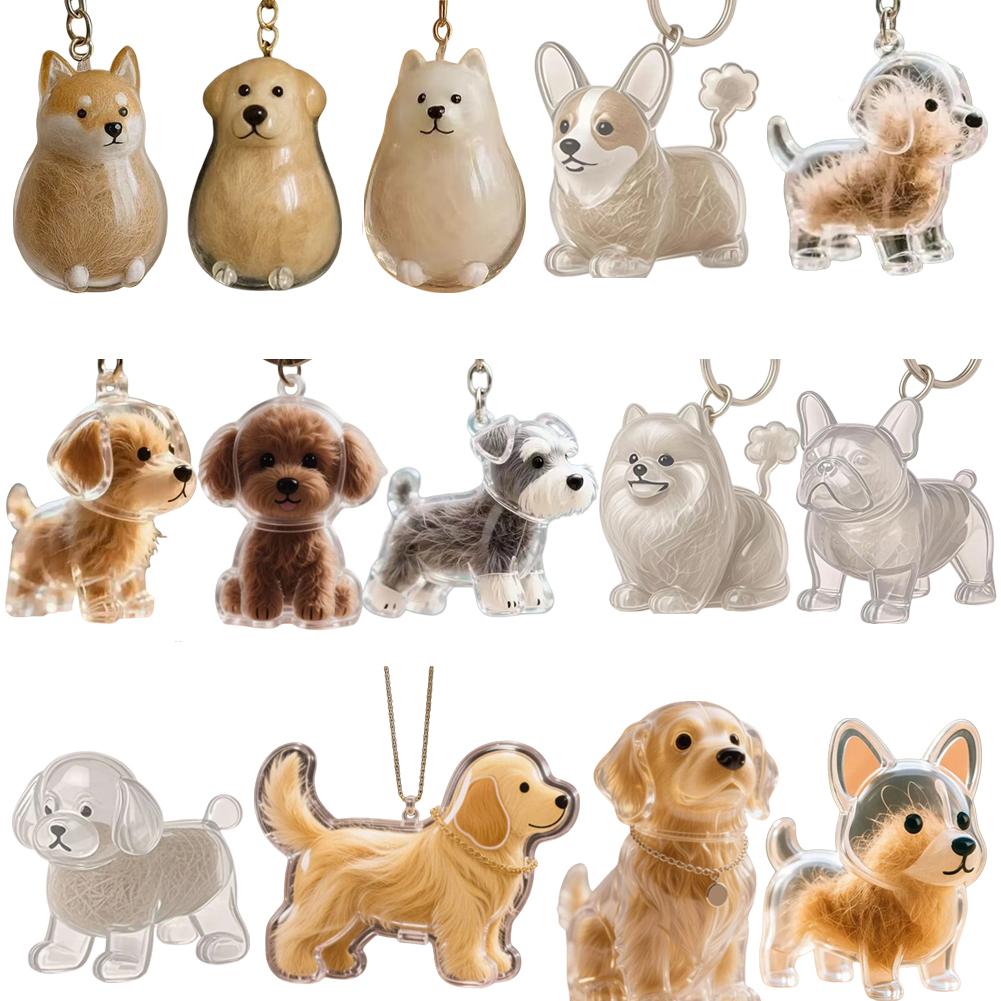 Puppy Hair Memorial Keepsake Capsule Pet's Dog Fur Container Pet Hair Storage Keychain Decor Pet Lovers Pet Souvenirs Gifts