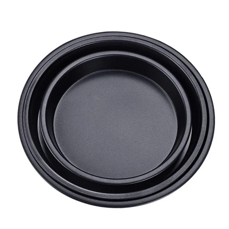 Pizza Mould Pan Carbon Steel 6/7/8/9/10 Inch Baking Tray Heat-resistant Round Non-stick Plates Baking Mold Bakeware Kitchen Tool