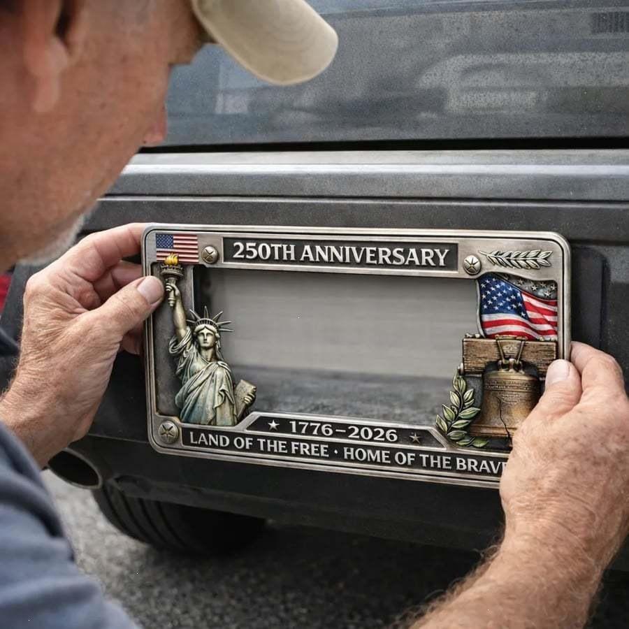 Veteran Memorial License Plate Iron Art Frame Ornament