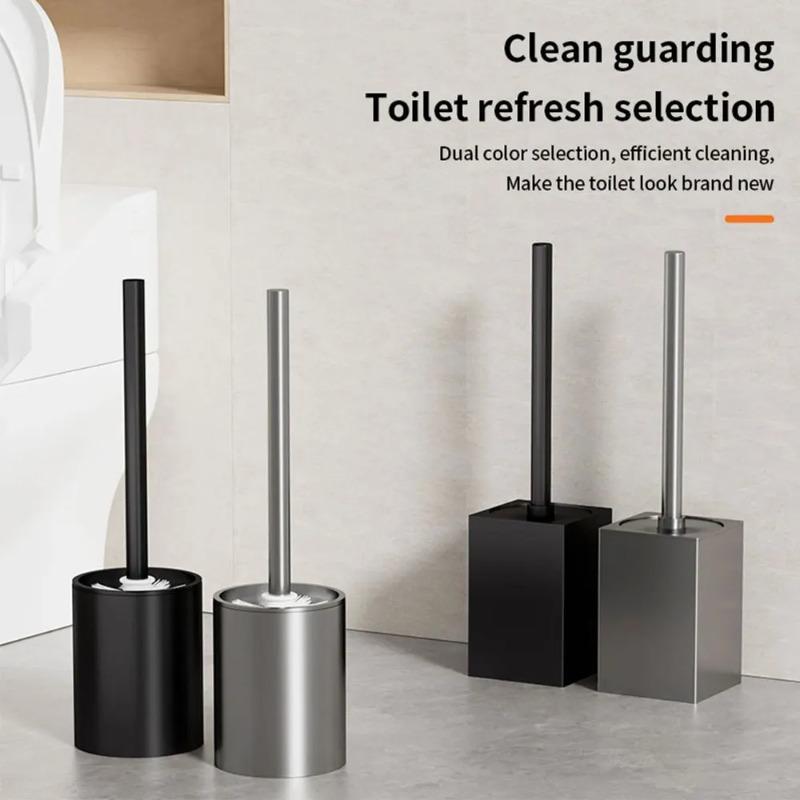 1pc Toilet Brush Metal Shell Wall-Mounted Toilet Brush Holder No Dead Angle Home Cleaning Tools Bathroom Accessories