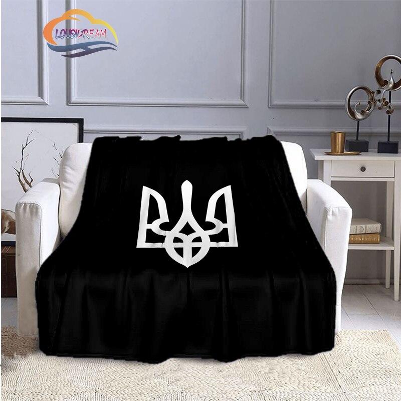 Modische Decke der ukrainischen Fußballmannschaft mit goldenem Logo für Erwachsene und Kinder, 3D-gedruckte warme Decke, Geschenkdecke für Sportliebhaber