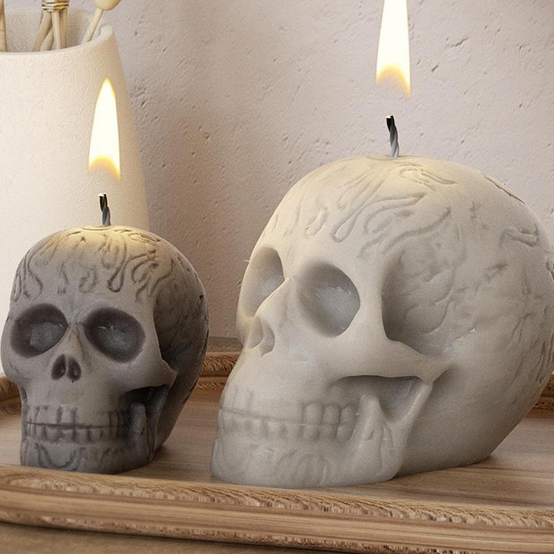 3D Skull Silicone Candle Molds Halloween Skull Decoration Crafts Epoxy DIY Desktop Ornament Decorative Skull Silicone Mold