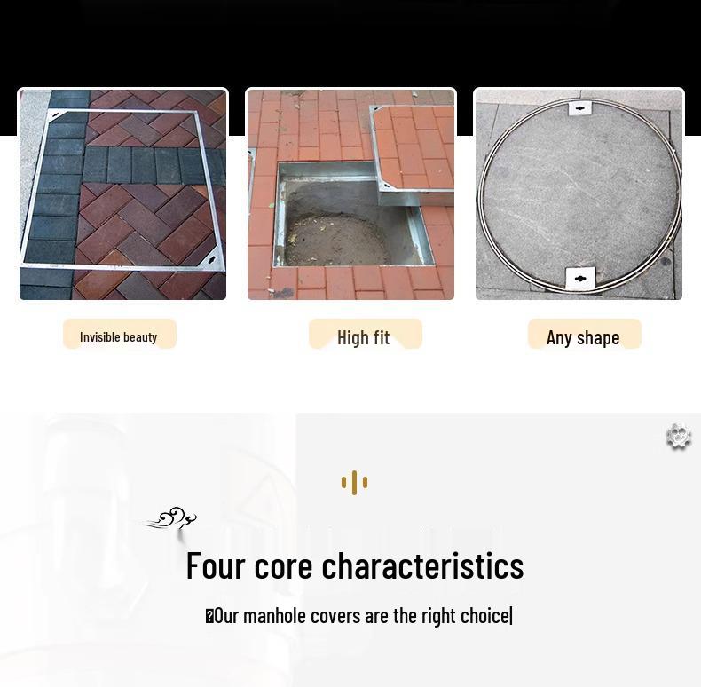Stainless Steel Concealed Square/Round Manhole Cover for Decorative Drainage and Sewage Wells