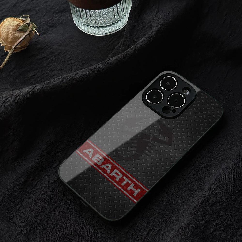 Italy Car Abarth New Phone Case For IPhone 15 13 14 12 16 11 Pro XS Max Plus Mini X XR SE2020 Tempered Glass Coque