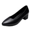 Low-heeled Flight Attendant Work Shoes, Women's Black Leather Shoes, Thick Heels, Long-standing Work Is Not Tired, Soft Soles Are Comfortable, Career