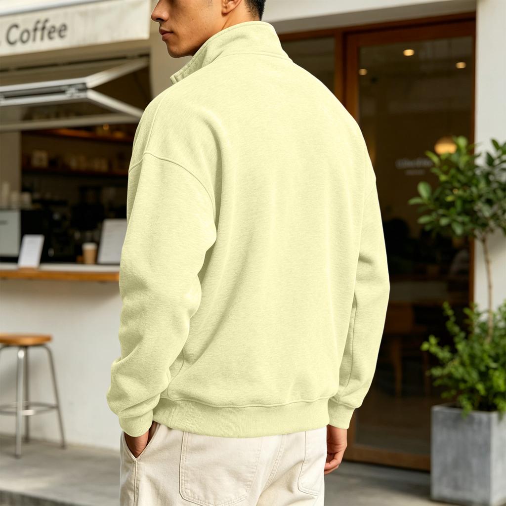 Men's Pullover with Collar Long Sleeve Casual Sweatshirt