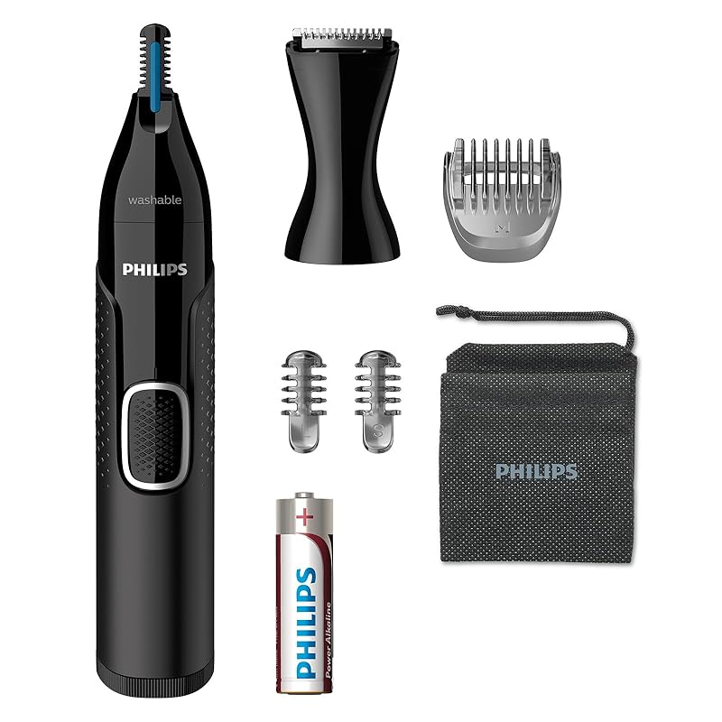 

philips face styling kit (nose hair cutter nose etiquette cutter nose, ears, eyebrows, beard) NT5650/16 black/silver []