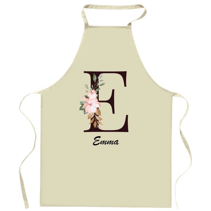 Tablier de cuisine - Emma Lettre - Coton résistant - Impression française DTG - Liens ajustables