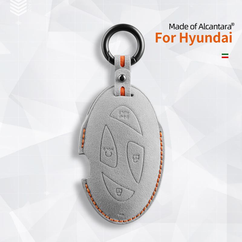 5 Buttons Car Key Case For Hyundai Grandeur Gn7 Kona Ev Ioniq 6 Auto Smart Remote Suede Keychain Cover Shell Accessories