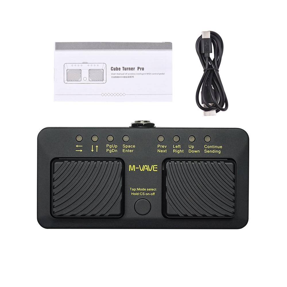 M-VAVE Cube Turner Pro Kabelloser BT Seitenumblätterer Stilles Fußpedal USB Wiederaufladbar für iPad iPhone Smartphone Musikinstrument