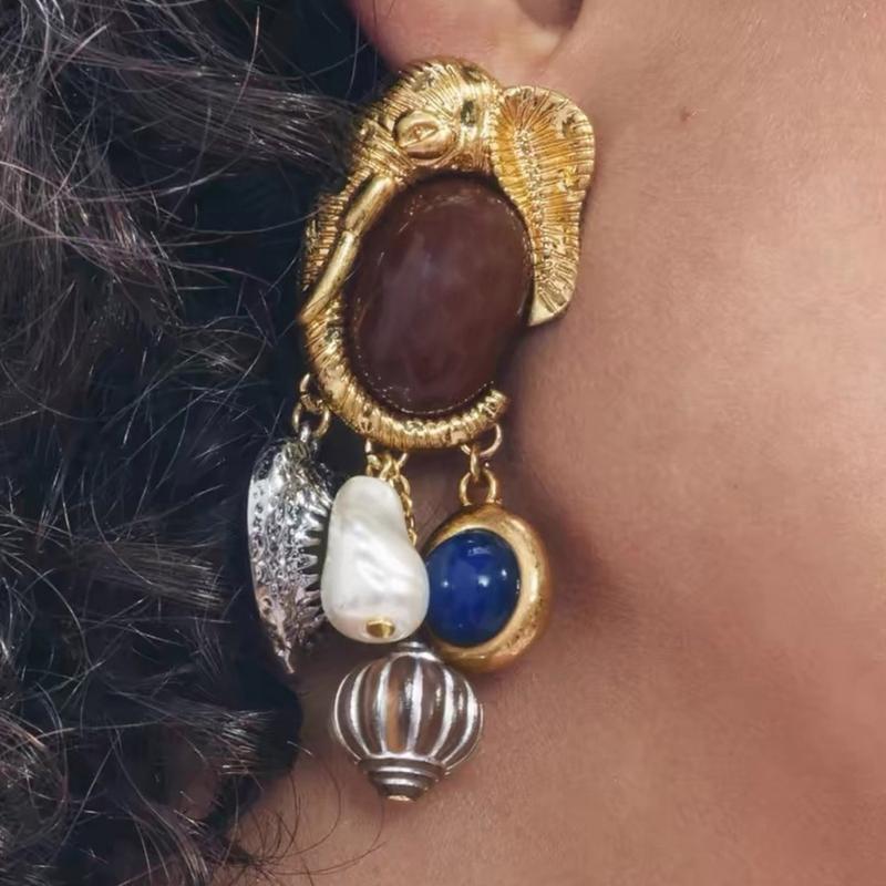 Retro Ethnic Style Drop Earrings Jewelry Irregular Geometric Ear Pendant Retro Ethnic Style Earrings for Fashionistas