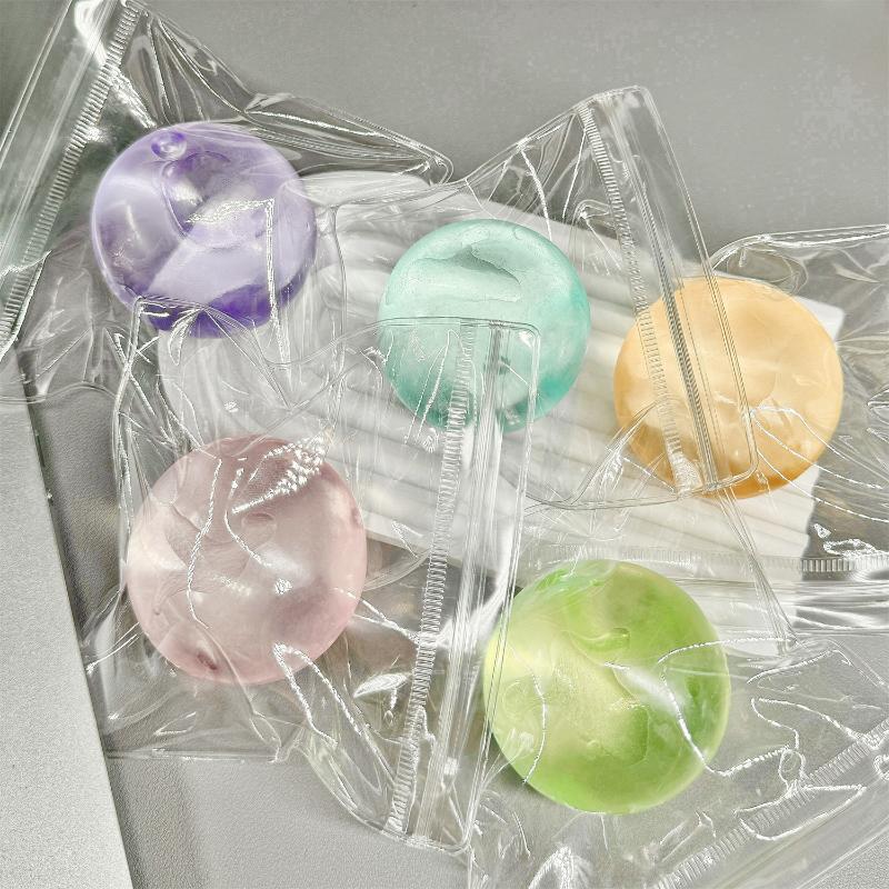 1Pcs Soft Transparent Coconut Maltose Squeeze Ball Stress Relief Fidget Toy for Classroom Quiet Fidgeting Use