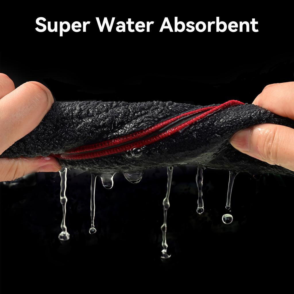 2X Washing Cloth Suede & Coral Fleece Double-sided Towel Quick Dry Super Absorbent Soft Car Accessories Multipurpose Clean Tools
