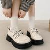 Ins Round Head White Versatile British Small Leather Shoes Spring Platform Mary Jane Single Shoes Ins Style