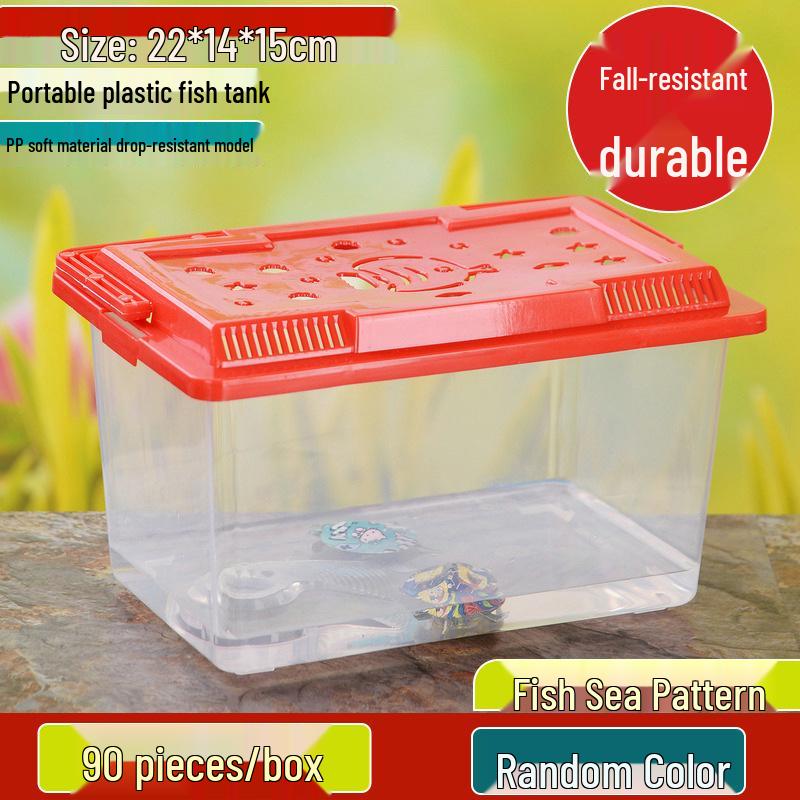 Children's Portable Transparent Pet Transport Box: Small to Large Fish/Turtle Tank