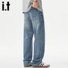 Izzue It Men's Retro Loose Straight Jeans