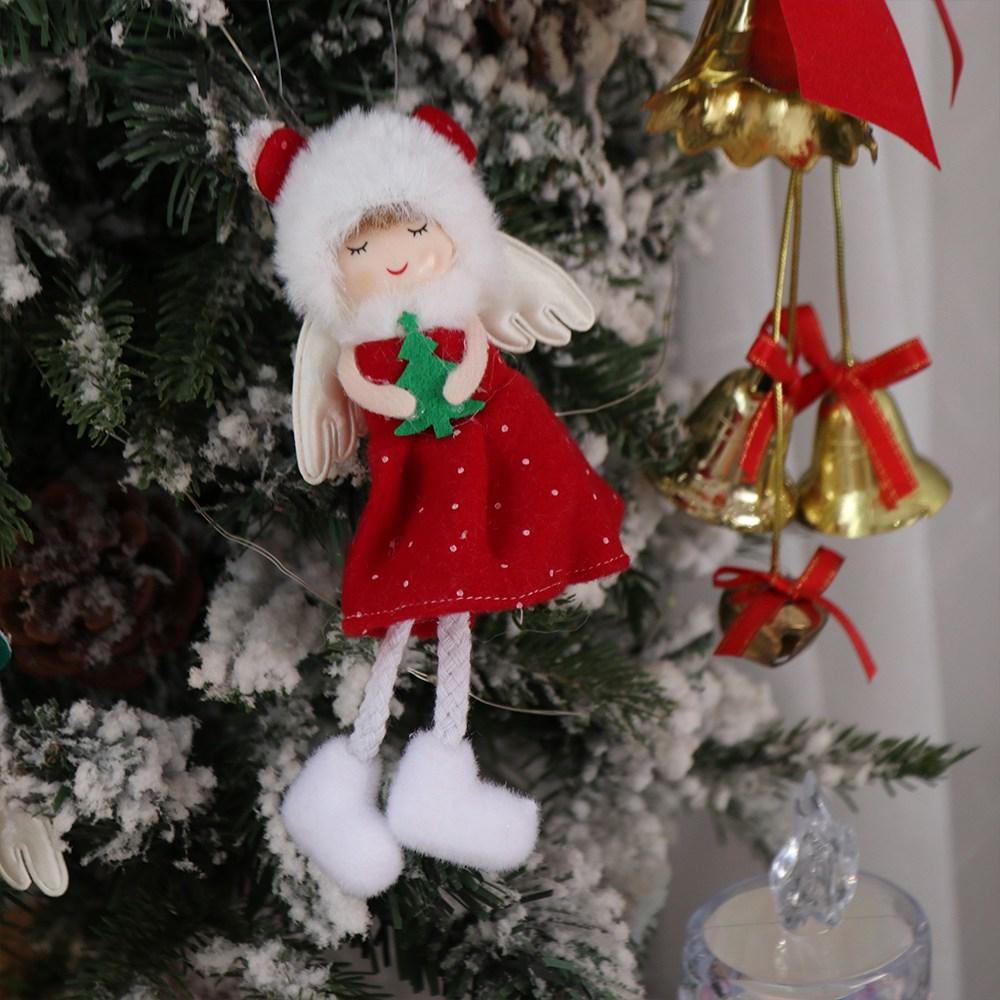 Plush Red Green Christmas Elf Doll Cute Xmas Tree Hanging Angel Pendants New Year