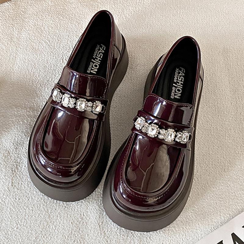 

Туфли Мэри Джейн на толстой подошве для женщин, новинка весны 2025 года, ретро, увеличивающие рост, черные, японские jk с юбкой, туфли из маленькой кожи с открытым носком 40 коричневый