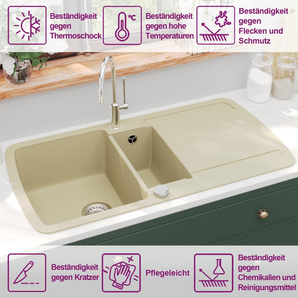 Granite Double Sink Beige