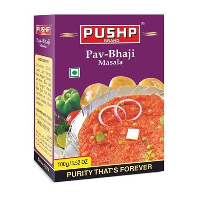 Caja Pushp Brand Pav Bhaji Masala (Paquete de 100 g) (Paquete de 1)