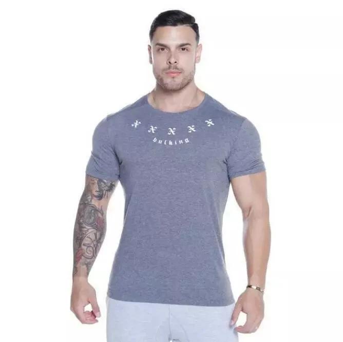 Men's Gym Muscle Bodybuilding Cotton Sport Fit Fitness Casual T-shirt Tee Tops Sport Short Sleeve Shirt Unisex Men Women Summer