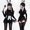 Sexy Bunny Girl Uniform Damen Halloween Cosplay Kostüm Offener Schritt Öl Glänzend Bodystocking Erotischer Anzug Sex Porn Rollenspiel Outfit