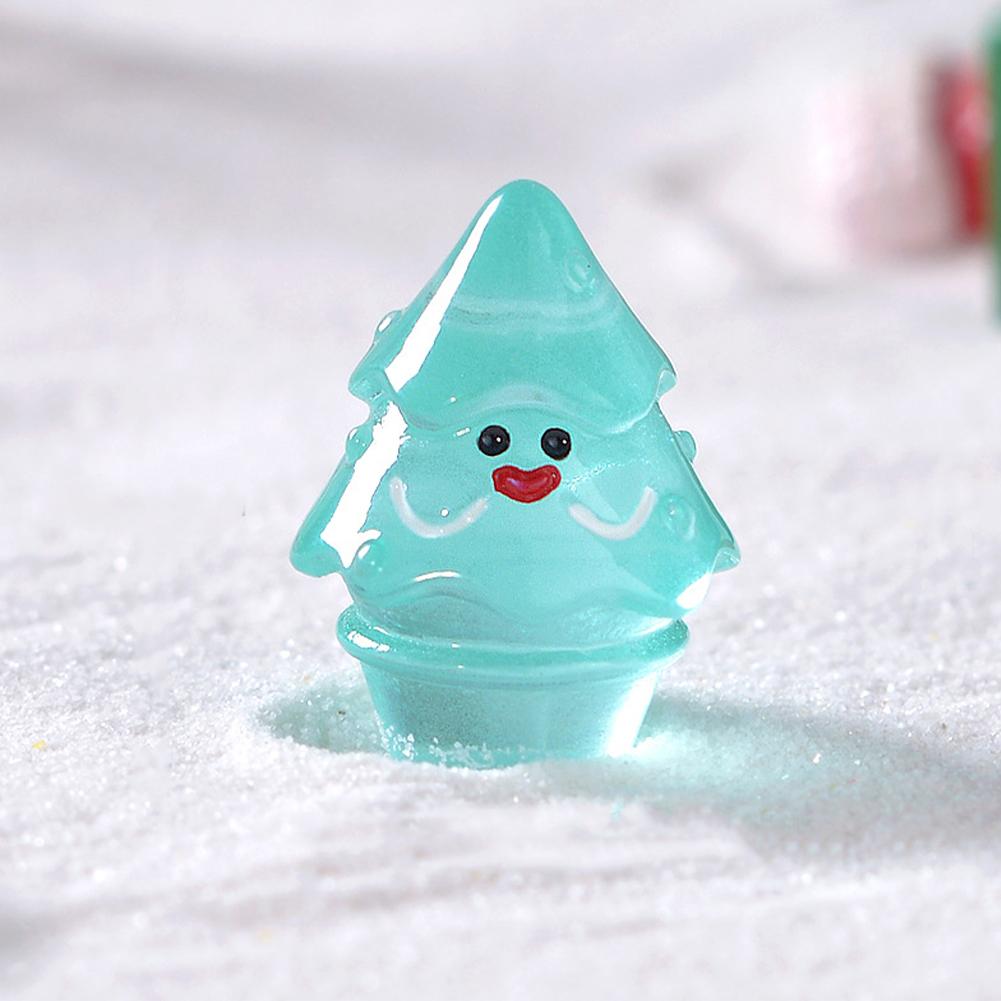 

Christmas Glow in The Dark Smiling Face Christmas Tree Resin Accessories DIY Bags Pendant Materials Micro Landscape Ornaments