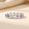Sweet Lace Rainbow Diamond Ring Stacked Lace Simple Small Row Ring Full Diamond Ring Women's Thin Ring Small Row Diamond Tail Ring