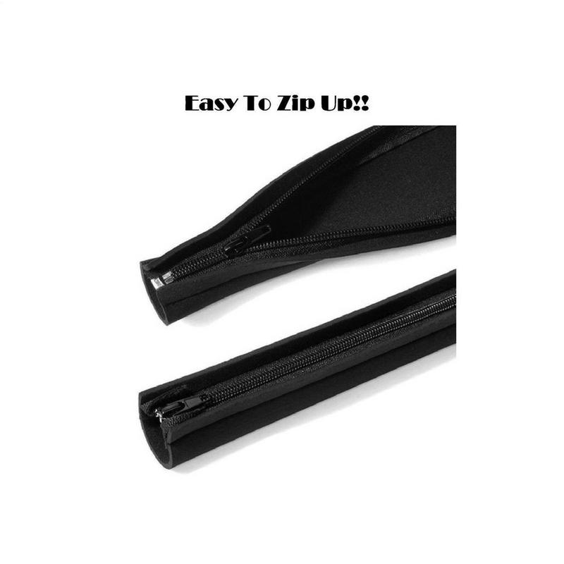 Zipper Cable Sleeve Elastic Zipper Wire Organizer 4X Black Cord Management Cover Cable Protector Sleeve For Home Work Study