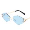 Vintage No Frame Rivet Hook Hexagon Sun Glasses For Ladies For For Gents Sun Glasses Luxury Designer Punk Popular Hip Hop Eyeglasses UV