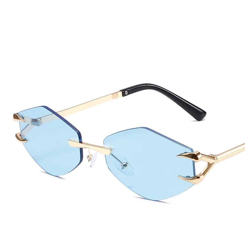 

Vintage Rimless Rivet Hook Hexagon Sunglasses Women For Men Sun Glasses Luxury Brand Designer Punk Popular Hip Hop Eyeglasses UV