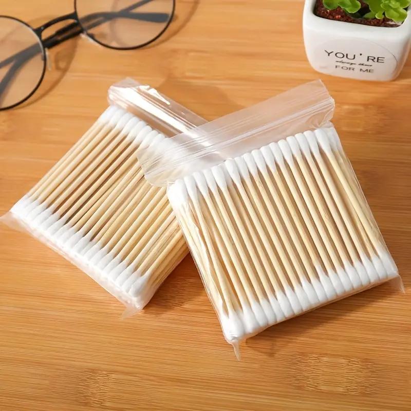 2000/1000pcs Unscented Cotton Swabs, Double-Headed, Wooden Stick, Makeup Removal & Cleaning Ear Cotton Swabs