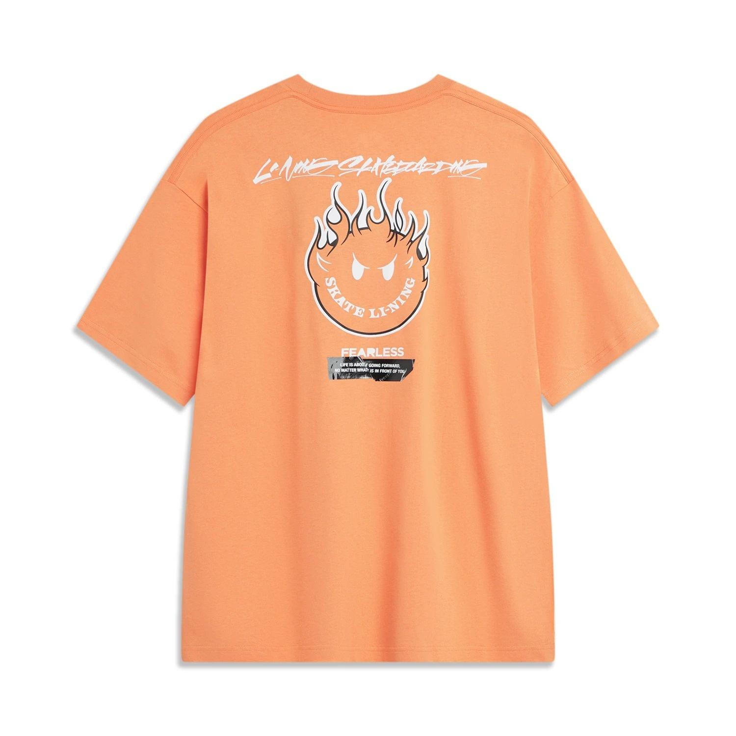 Li-Ning x OG_SLICK Skateboarding Graphic T-shirt Orange Men s AHST483-4 M
