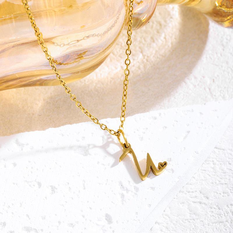 Elegant Titanium Steel Letter Necklace for Women - 2026 Clavicle Chain English Letter Pendant Jewelry