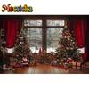 Mocsicka Photography Background Winter Christmas Window Gifts Xmas Tree Kids Family Holiday Portrait Decor Backdrop Photo Studio1554