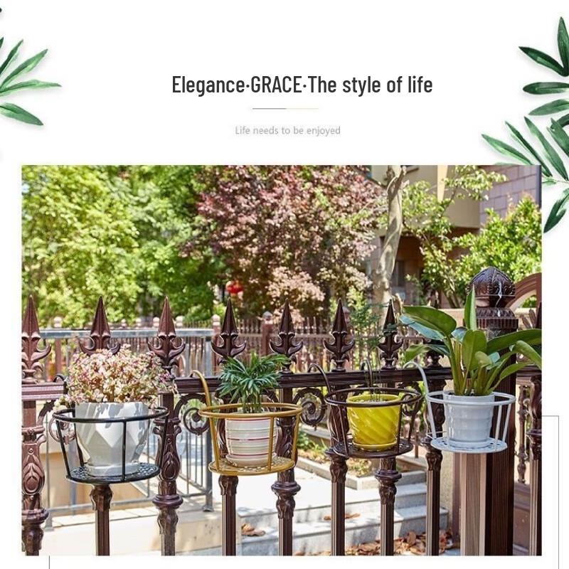 Verbreitertes Eisenbalkongeländer Hängendes Blumenständerregal